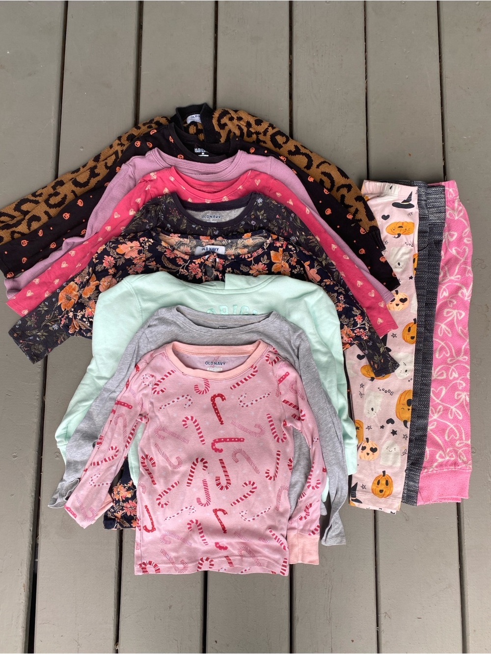 Old Navy 5T long sleeve dresses cardigan tops leggings Halloween pumpkins fall